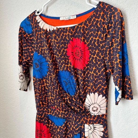 Boden Orange Faux Wrap Annie Dress Size 10 - Picture 4 of 7